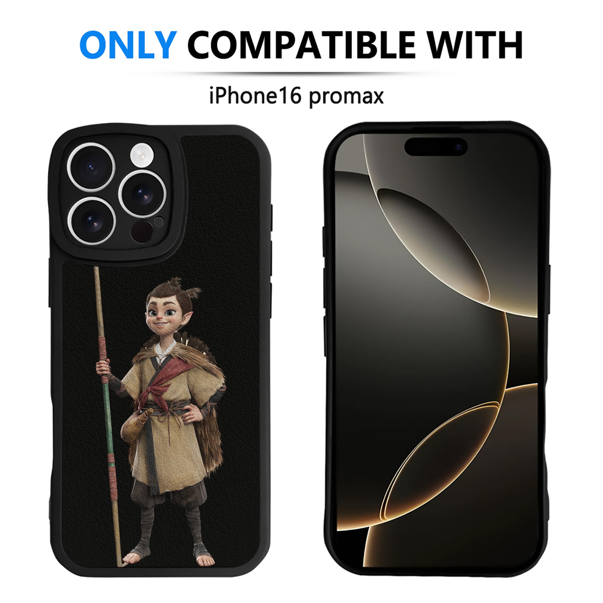 （画像用） Ne Zha 2 ナタ 魔童の大暴れ 【iPhone 16シリーズ対応】シリコンスマホケース（レザー調） 材質：シリコン